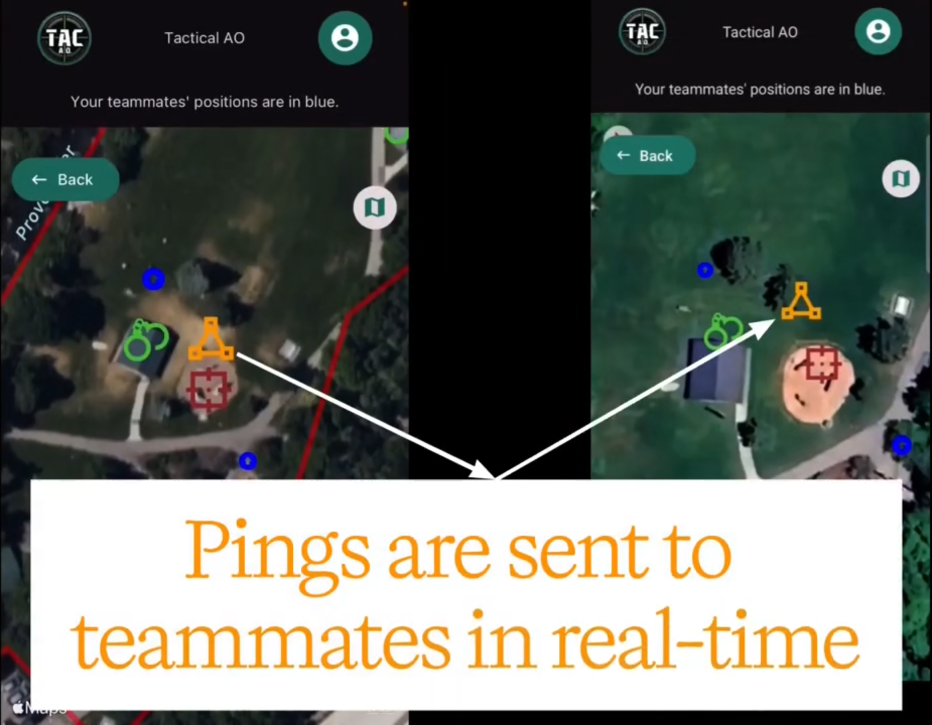 Pings sync to every teammate's device instantly