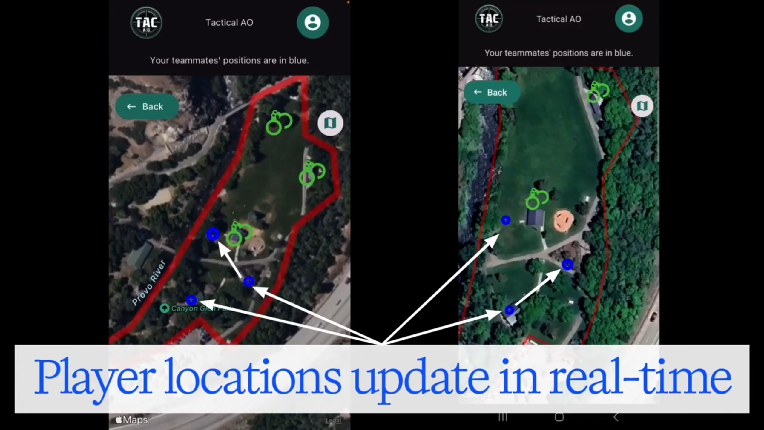 Player locations update in real time